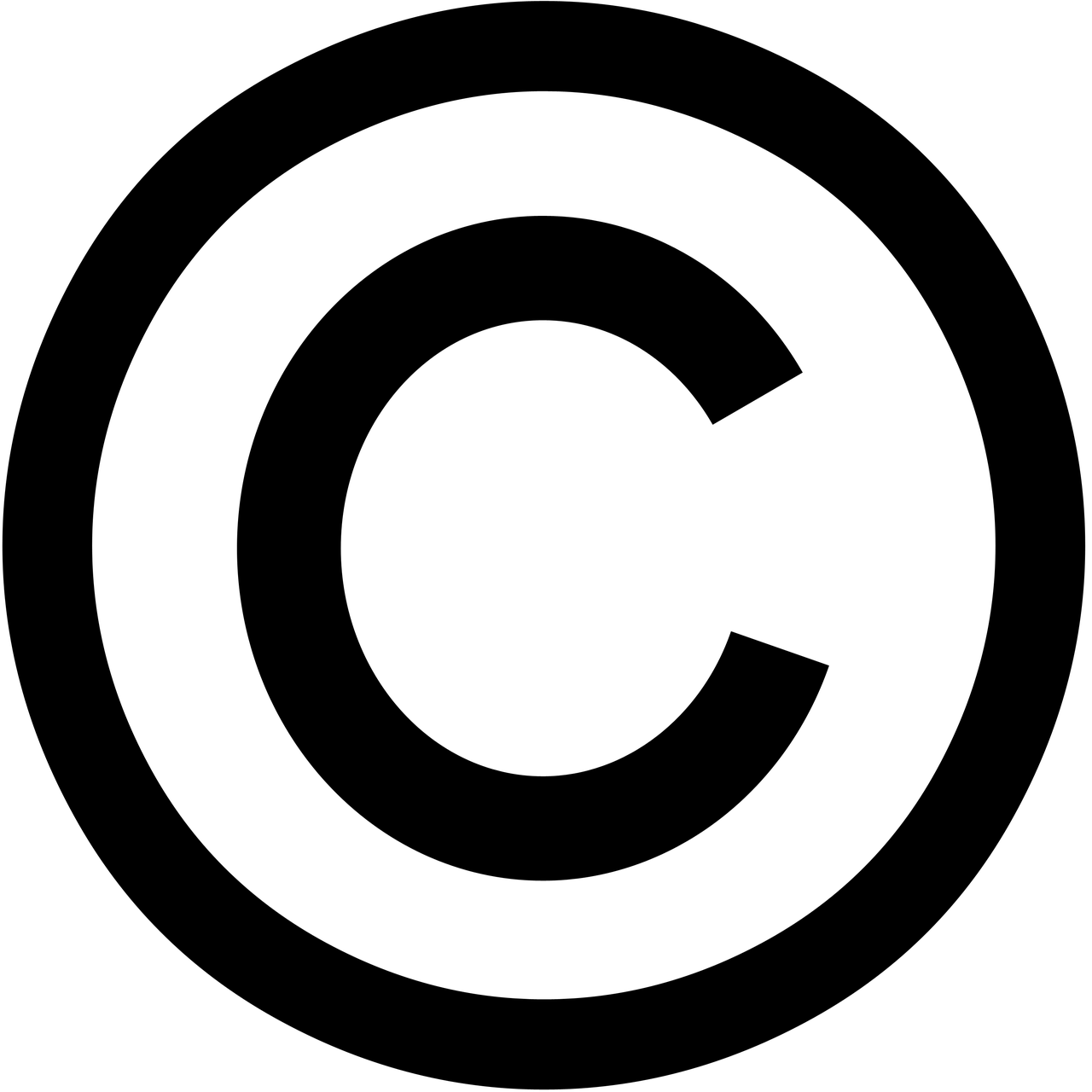 copyright symbol the letter c in a circle